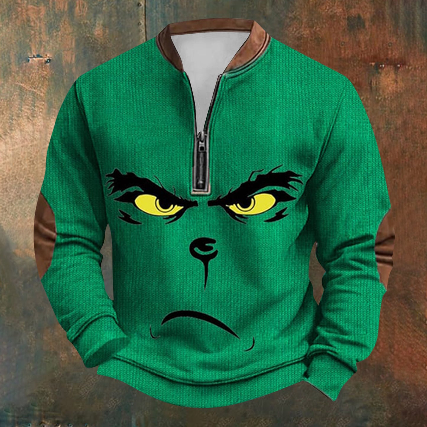 Unisex Long Sleeve Half-zip Crew Neck Sweatshirt - Random Style