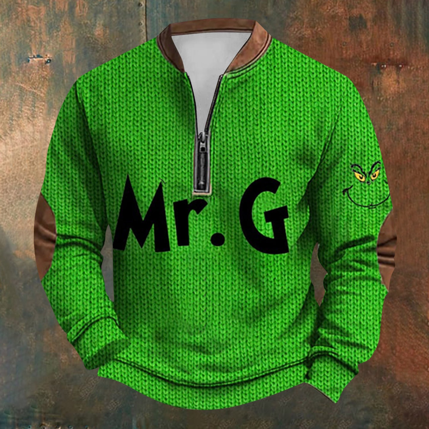 Unisex Long Sleeve Half-zip Crew Neck Sweatshirt - Random Style