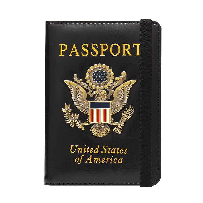 🏆35K+ SOLD!🦅Metal USA Badge Passport Holder Wallet Case - RFID Blocked, Travel Essentials Cruise Essentials