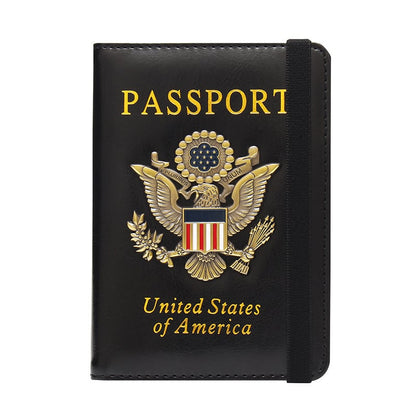🏆35K+ SOLD!🦅Metal USA Badge Passport Holder Wallet Case - RFID Blocked, Travel Essentials Cruise Essentials