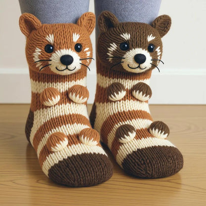 🎅Christmas Eve Sale 49% OFF🧦Hand Crocheted 3D Animal Socks
