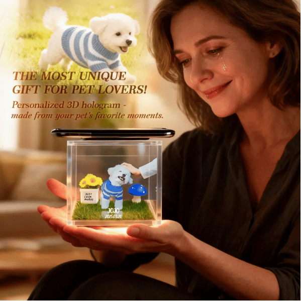 The Best Gift of Reunion🎁3D Pet Holographic House Custom Pet Memorial Display Crystal(Includes software)
