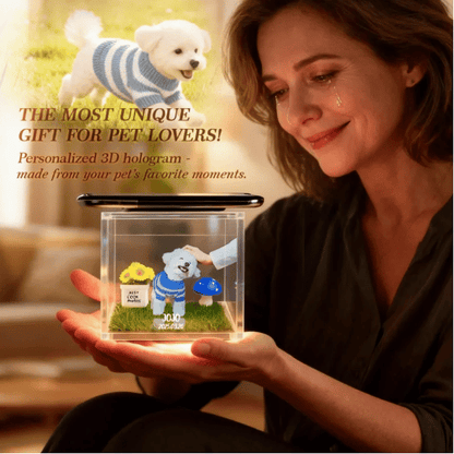 The Best Gift of Reunion🎁3D Pet Holographic House Custom Pet Memorial Display Crystal(Includes software)