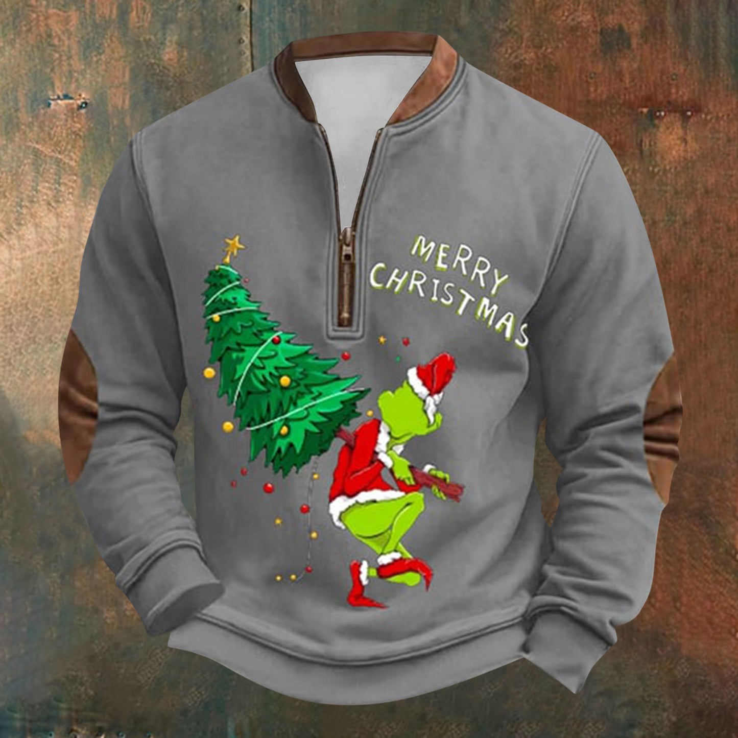 Unisex Long Sleeve Half-zip Crew Neck Sweatshirt - Random Style