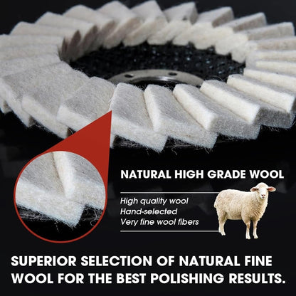 🔥Premium Wool Felt Polishing Flap Disc for Angle Grinders – Effortless Mirror Finish