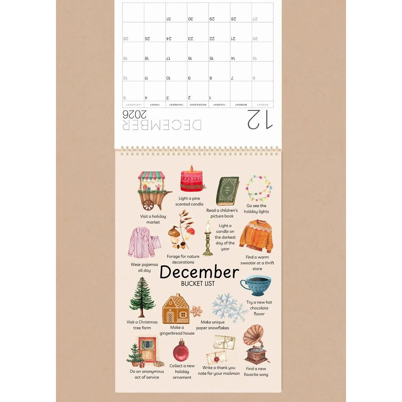 📅 2026 Bucket List Wall Calendar