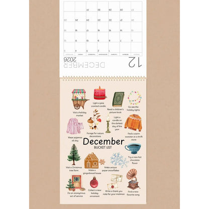 📅 2026 Bucket List Wall Calendar