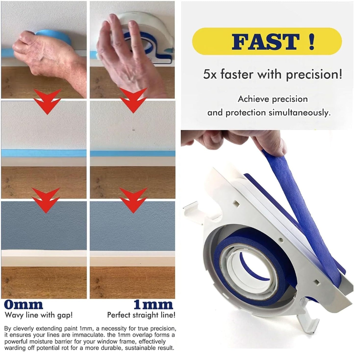 Painters Tape Applicator, Masking Paint Tape Applicator Set For Painting Trim, Wall And Floor Painting