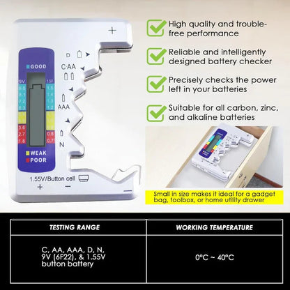⚡️Last day 80% OFF 🔋Digital Universal Battery Tester – LCD Battery Checker🪫
