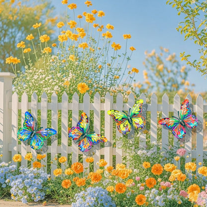 🦋A complete set! 4Pcs Butterfly Metal Wall Decor