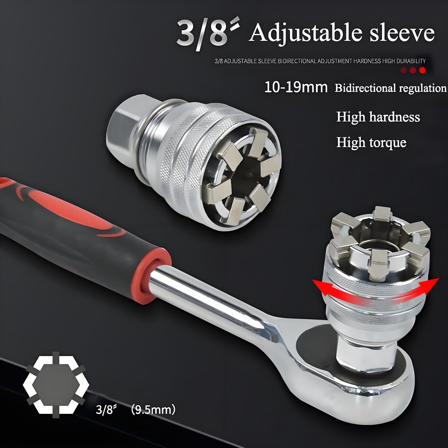 ⚙️ Self-Adjusting Socket Wrench | Fits 30+ Sizes for Auto & Home Repair