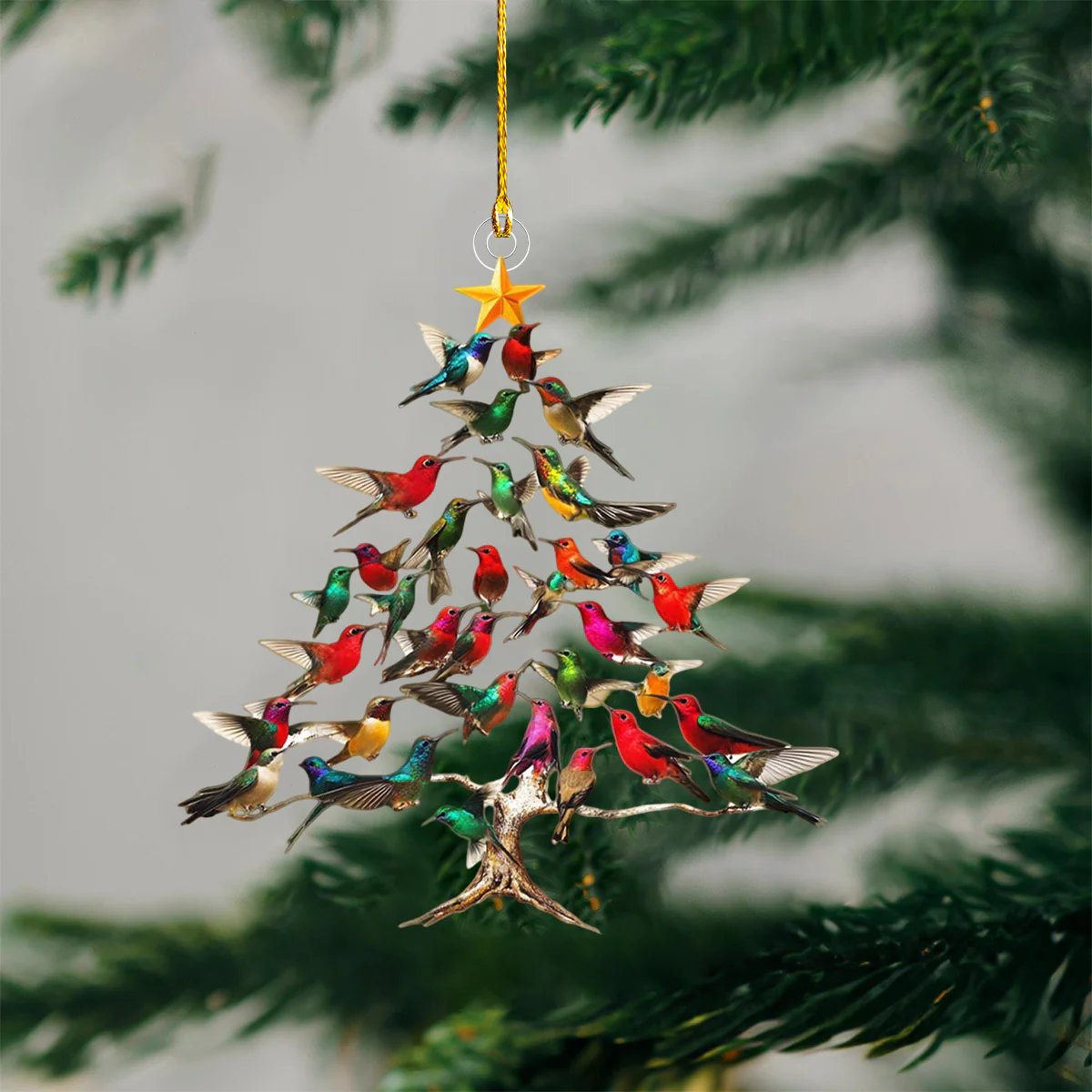 ✨ Handcrafted Metal Hummingbird Ornament – A Heartwarming Touch for Your Christmas Tree 🎄