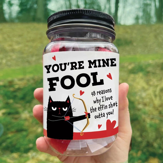 🏹❤️Funny Valentine Glass Jar Tell Them You Luv ’Em — With 48 Badass Quotes😻 Ready to gift — no wrapping stress!🎁