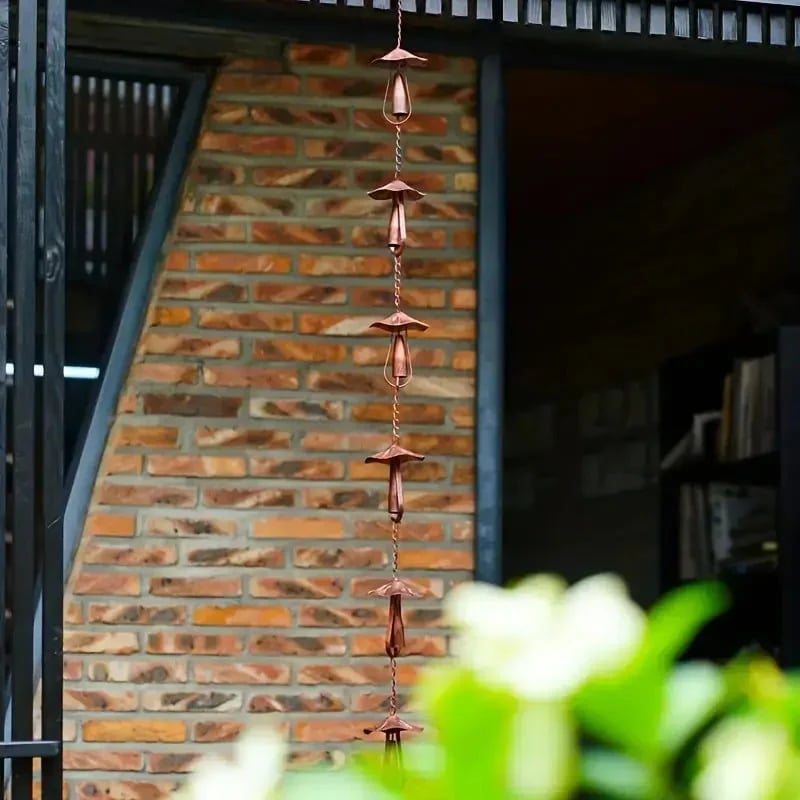 🔥Hot Sale 49% OFF🍄 Vintage Iron Mushroom Rain Chain | Rustic Outdoor Decor & Wind Chime