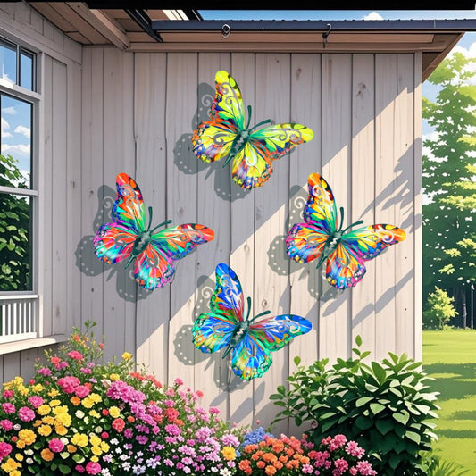 🦋A complete set! 4Pcs Butterfly Metal Wall Decor