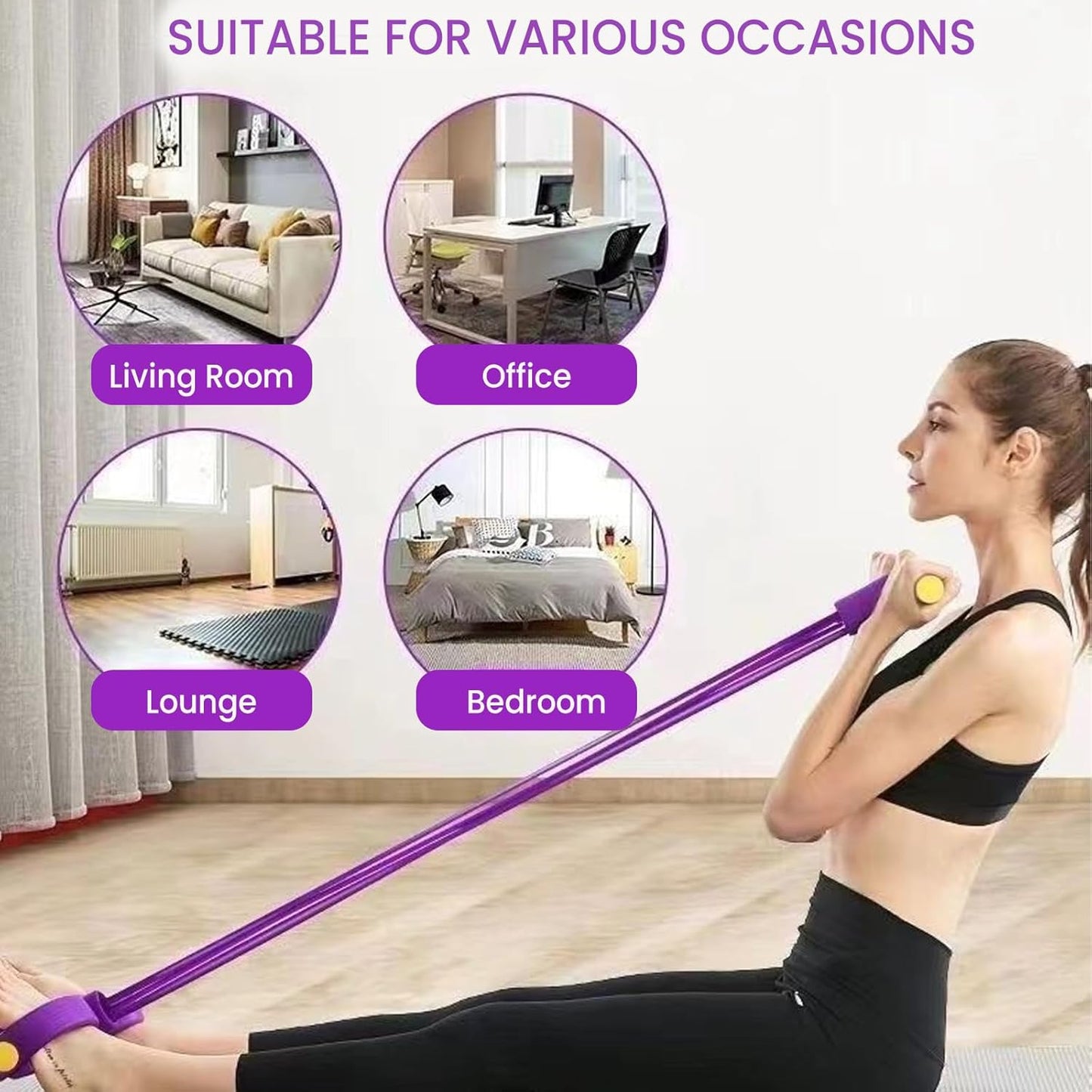 💪 2026 New Upgraded 8-Tube Pedal Resistance Device – Detachable & Adjustable Full-Body Trainer