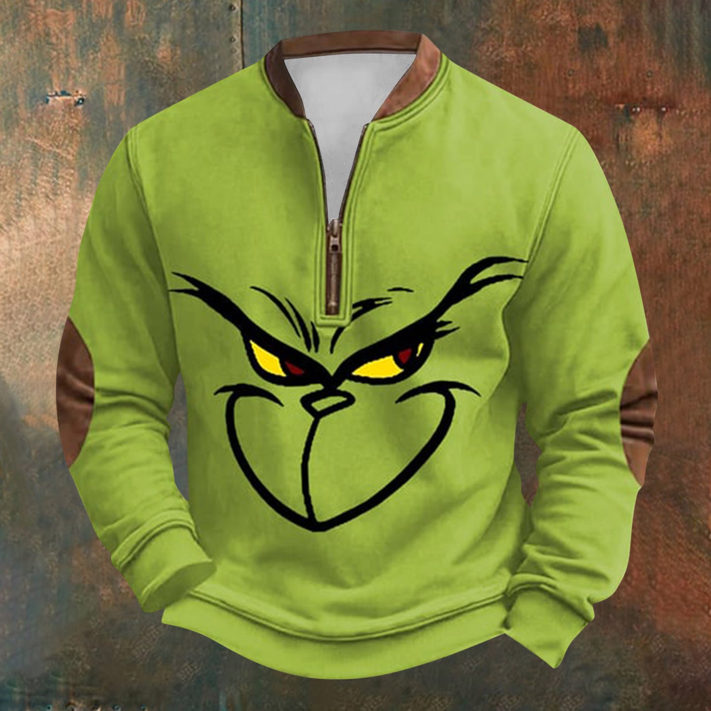 Unisex Long Sleeve Half-zip Crew Neck Sweatshirt - Random Style