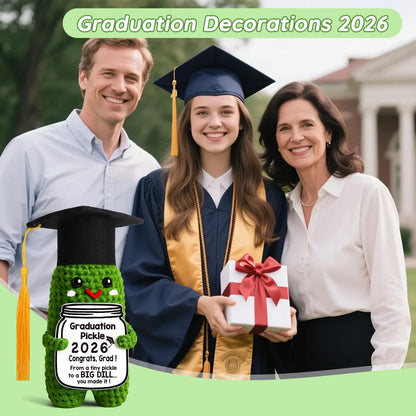 🎓🥒Funny Graduation Pickle – Handmade Crochet Grad Gift🧶🎁