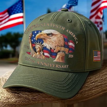 🗽Eagle & Liberty – United States 250th Anniversary Printed Hat🦅(Breathable & Lightweight Comfort & Unisex Fit)
