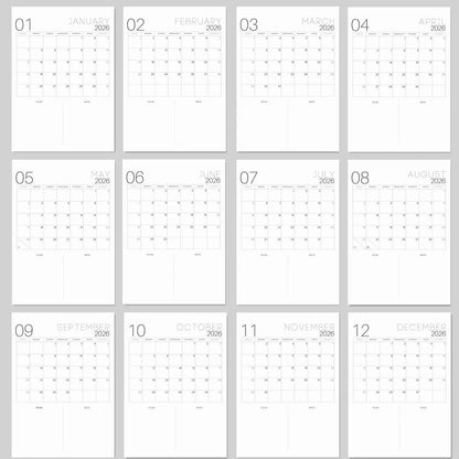 📅 2026 Bucket List Wall Calendar