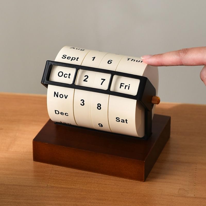 Personalized Wooden Rotating Perpetual Calendar