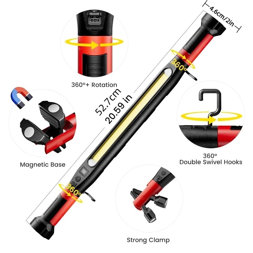 🔥 10K+ Sold – Magnetic LED Work Light for Car Repairs & Home Maintenance, Rechargeable & IP55 Waterproof!