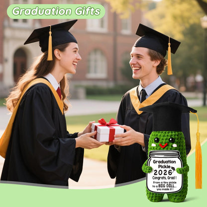 🎓🥒Funny Graduation Pickle – Handmade Crochet Grad Gift🧶🎁
