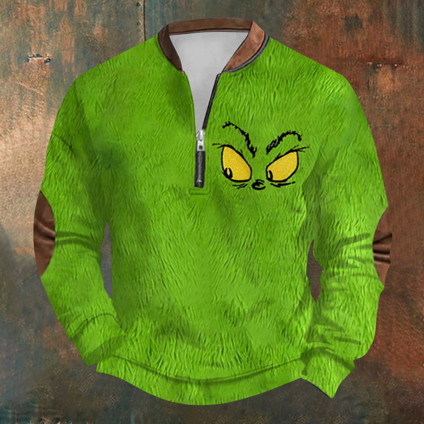 Unisex Long Sleeve Half-zip Crew Neck Sweatshirt - Random Style