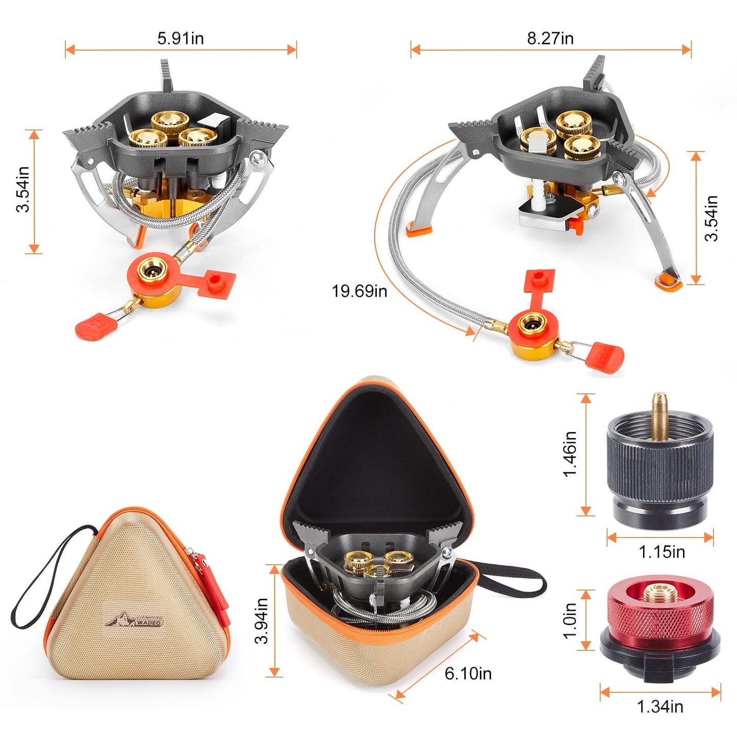🔥LAST DAY 57% OFF🌟9900W/12800W Windproof Camping Stove, Camping Gas Stove with Piezo Ignition