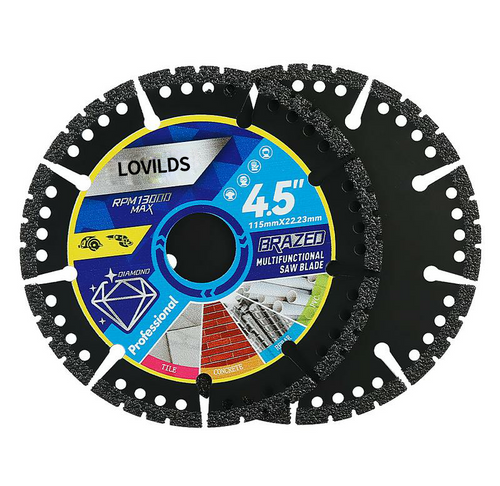 3-Pack 4.5″ Multi-Material Cutting Blades — Dry-Cut Metal, Tile & Stone for Angle Grinders