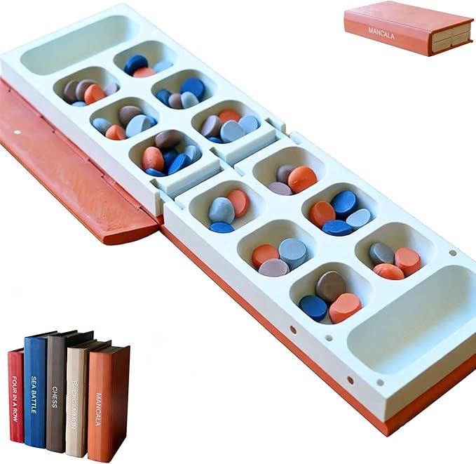 📚 6-in-1 Book-Style Board Game Set | Chess, Backgammon & More | 49% OFF Timeless Fun!