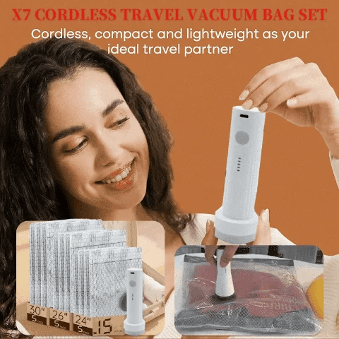 ✨LAST DAY ALERT 49% OFF🔥 X7 Cordless Travel Vacuum Bag Set
