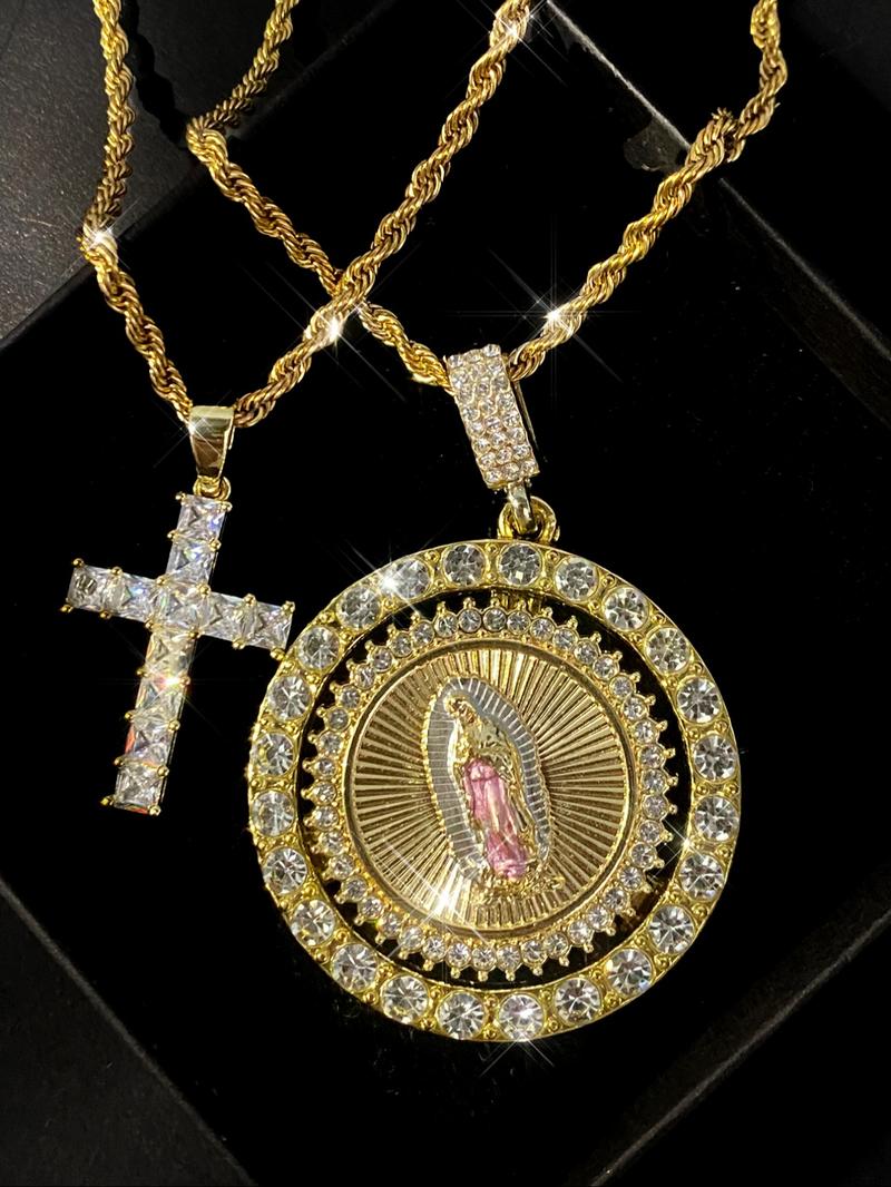 ✝️Cross & Virgin Mary Necklace – Faith, Strength, and Quiet Protection