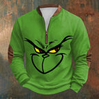 Unisex Long Sleeve Half-zip Crew Neck Sweatshirt - Random Style