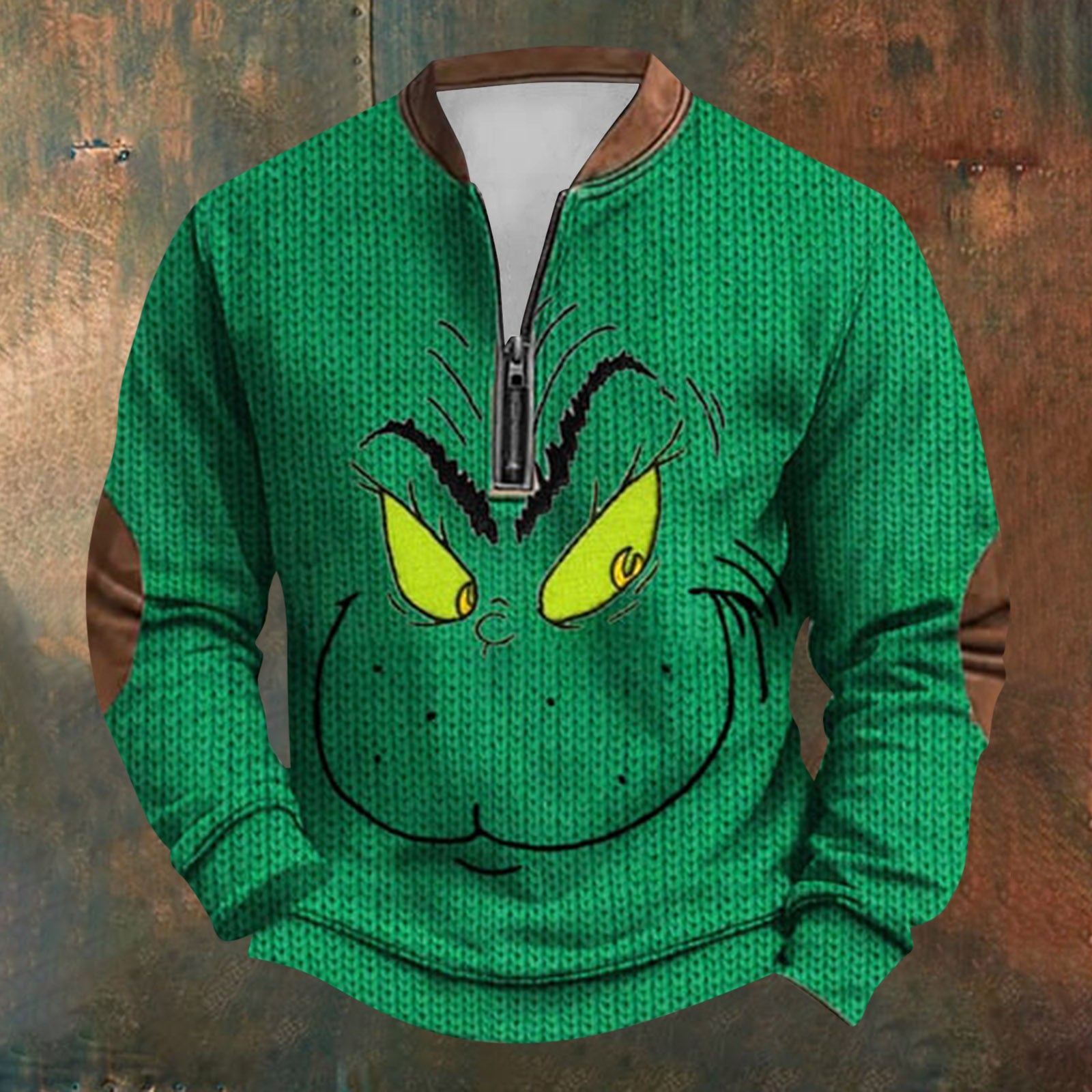 Unisex Long Sleeve Half-zip Crew Neck Sweatshirt - Random Style