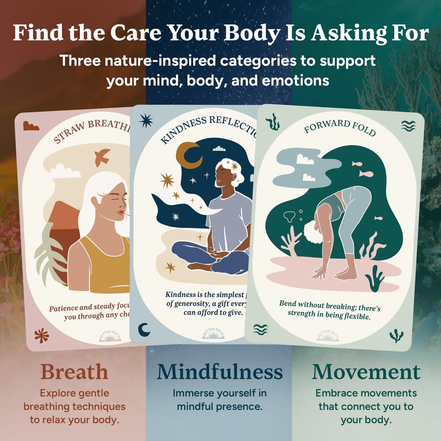 🌿60 Somatic Therapy Exercise Cards🧠Your Nervous System Reset for Daily Calm 🥳📖 Step-by-Step Guidance - Beginner Friendly