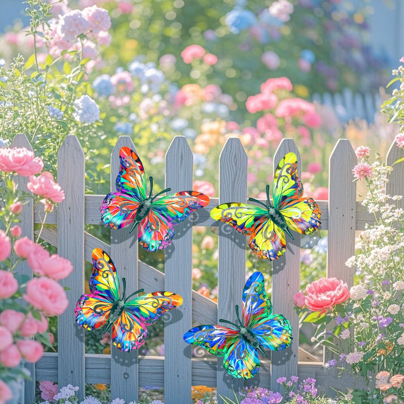 🦋A complete set! 4Pcs Butterfly Metal Wall Decor