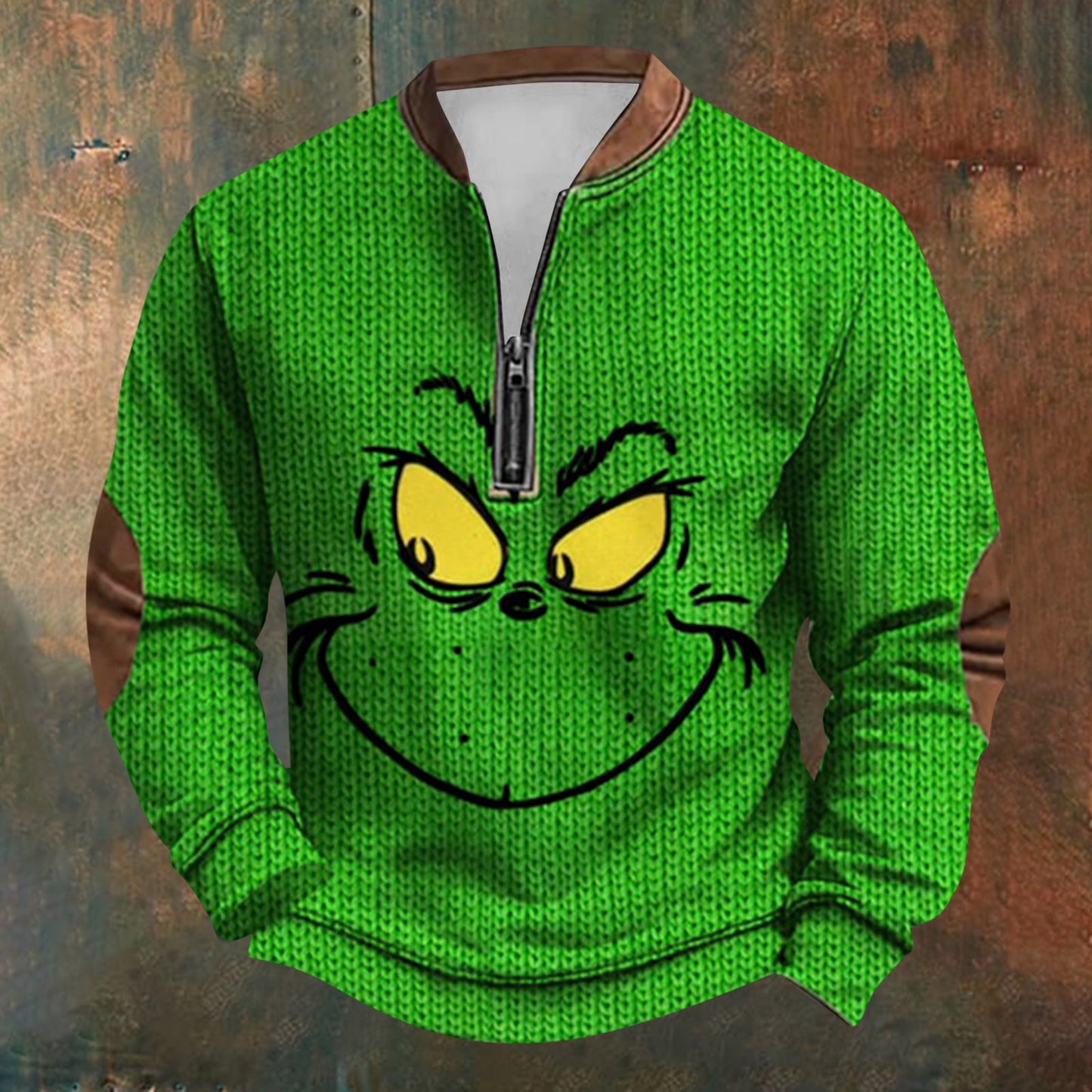 Unisex Long Sleeve Half-zip Crew Neck Sweatshirt - Random Style