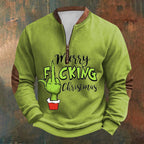Unisex Long Sleeve Half-zip Crew Neck Sweatshirt - Random Style