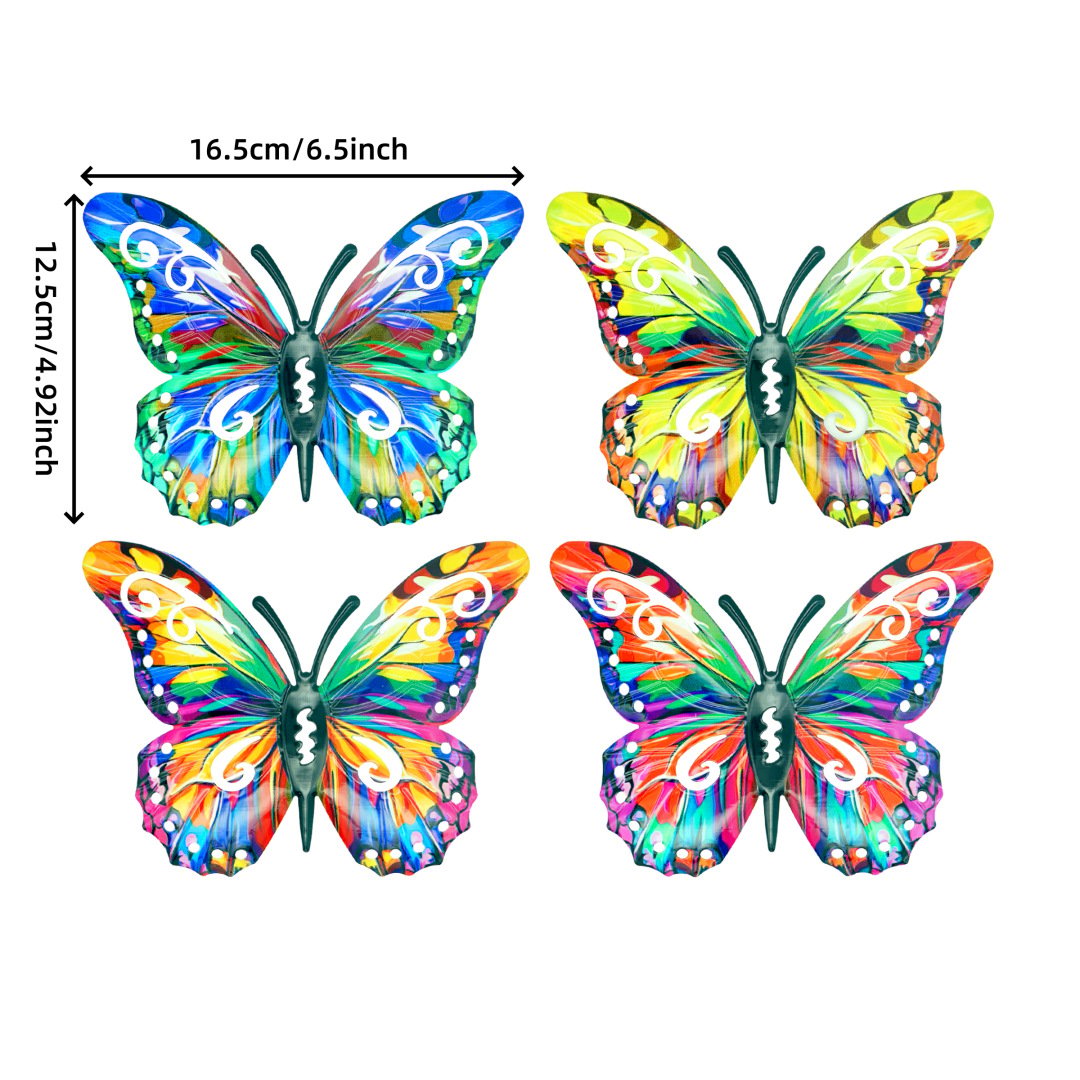 🦋A complete set! 4Pcs Butterfly Metal Wall Decor