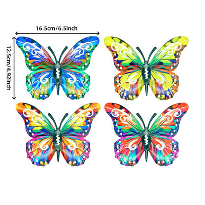 🦋A complete set! 4Pcs Butterfly Metal Wall Decor
