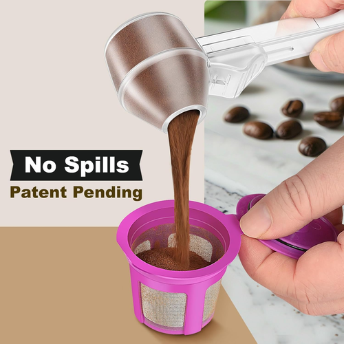 🎯 Coffee Scoop with Funnel – 2-Tbsp Measuring Spoon for K-Cup Pods, Ground Coffee & Protein Powder