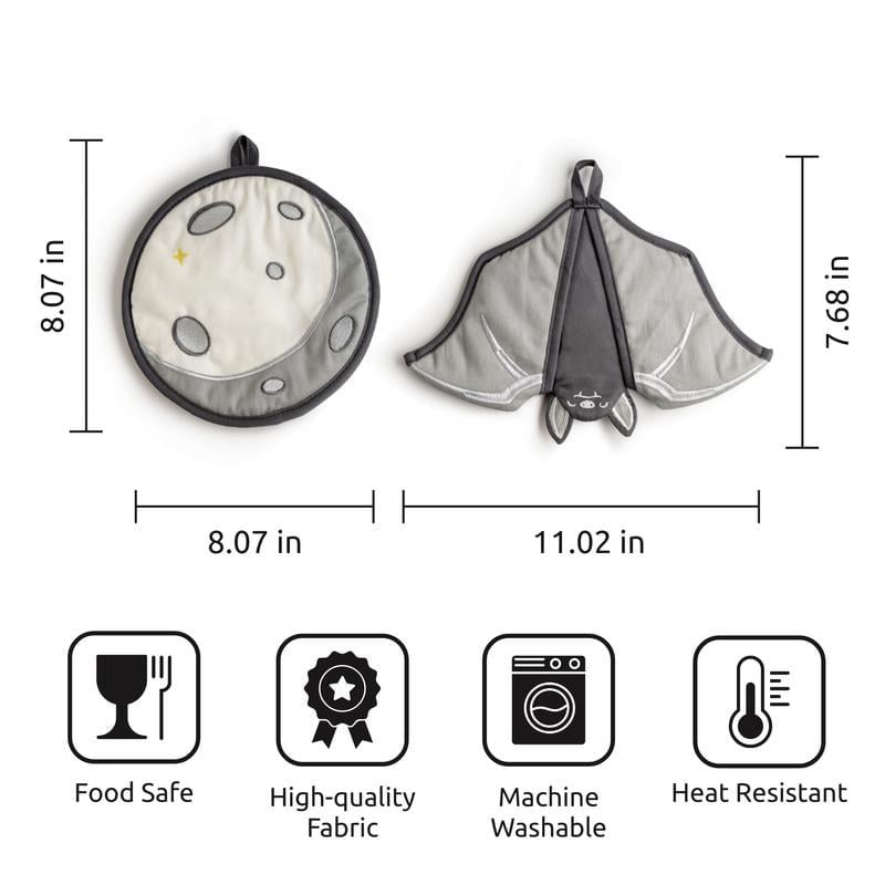 🔥LAST DAY 50% OFF - 🦇Batlicious Oven Mitts & Pot Holders Set