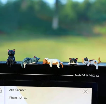🐱✨ Mini Cat Desk Figurines – Set of 5 Adorable Handcrafted Kittens for Your Workspace 🖥️💕