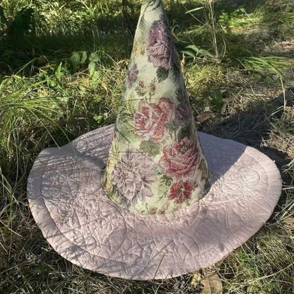 🔥Last Day 49% OFF - Handcrafted Quilted Witch Hat – Unique Folk Art for Halloween & Vintage Looks