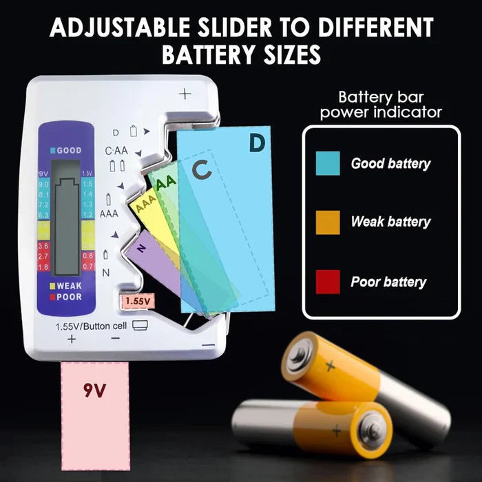 ⚡️Last day 80% OFF 🔋Digital Universal Battery Tester – LCD Battery Checker🪫