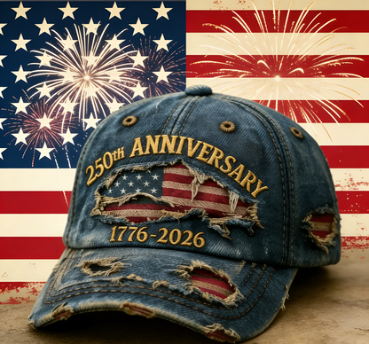 🏆Hand-Embroidered Artisan Cap💖US 250th Anniversary Casual Hat