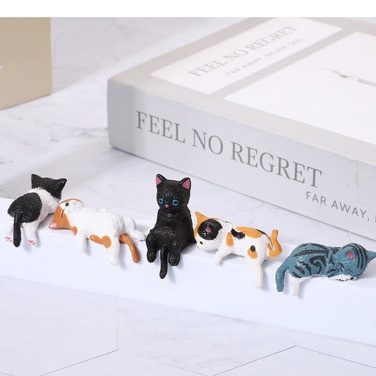 🐱✨ Mini Cat Desk Figurines – Set of 5 Adorable Handcrafted Kittens for Your Workspace 🖥️💕