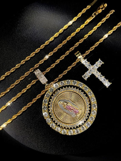 ✝️Cross & Virgin Mary Necklace – Faith, Strength, and Quiet Protection