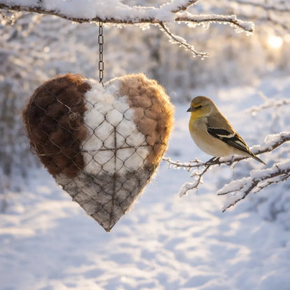 🕊️🕊️ Handmade Alpaca Fiber Bird Nesting Heart🕊️🕊️